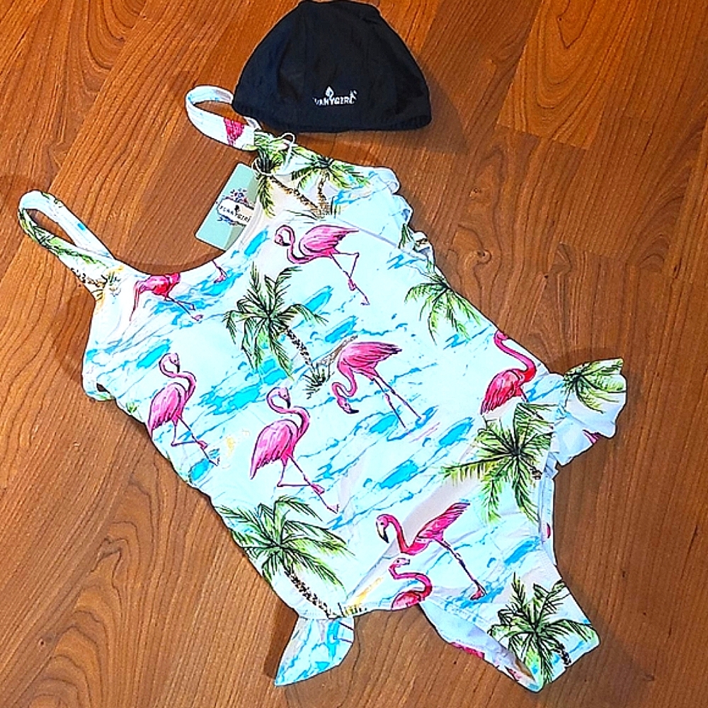 NWT Flamingo one piece bathing suit